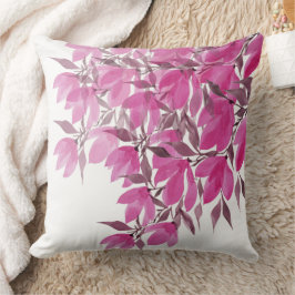Cojín Decorativo Acuarela floral de color rosa