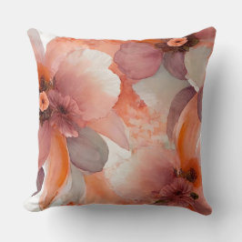 Cojín Decorativo Acuarela floral de durazno