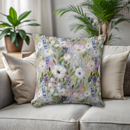 Cojín Decorativo Acuarela floral de prado suave