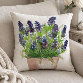 Cojín Decorativo Acuarela Floral Lavanda