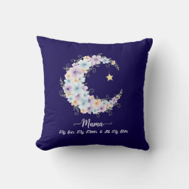 Cojín Decorativo Acuarela Floral Luna Mamá