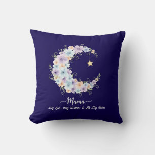Cojín Decorativo Acuarela Floral Luna Mamá