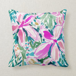 Cojín Decorativo Acuarela floral tropical del PARAÍSO del PLUMERIA
