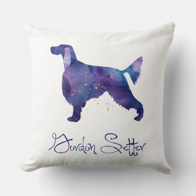 Cojín Decorativo acuarela Gordon Setter (Anverso)