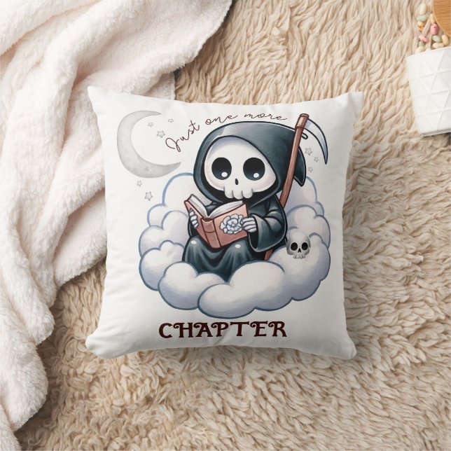 Cojín Decorativo Acuarela Grim Reaper Book Lover (Manta)