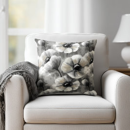 Cojín Decorativo Acuarela Gris Floral