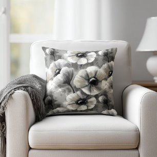 Cojín Decorativo Acuarela Gris Floral