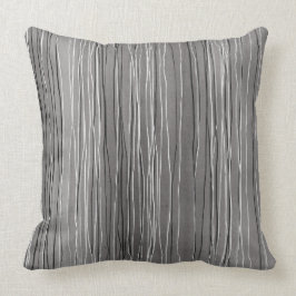 Cojín Decorativo Acuarela gris rayada blanca y negra