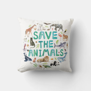 Cojín Decorativo Acuarela Guardar los animales