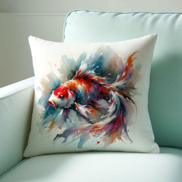 Cojín Decorativo Acuarela japonesa Koi Fish Pillows