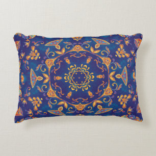 Cojín Decorativo Acuarela Kaleidoscope Mandala Oriental Design.