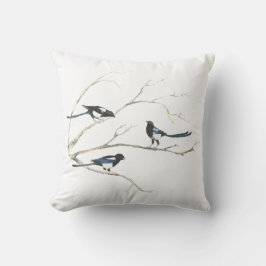 Cojín Decorativo Acuarela Magpie Bird