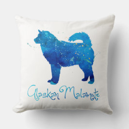 Cojín Decorativo Acuarela malamuta de Alaskan
