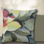 Cojín Decorativo Acuarela moderna Botánica<br><div class="desc">Eleva tu espacio vital con esta sofisticada almohada acuática botánica de tiro con diseño inspirado en la naturaleza, en tonos tierra muda de verde oliva, sabio y marina muda con toques de burdeos profundos. Las hojas botánicas y la insinuación de una gran flor en el costado crean un ambiente elegante...</div>