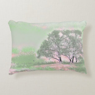 Cojín Decorativo Acuarela moderna de árboles nevados de colores