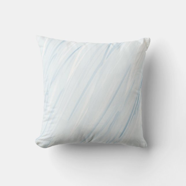 Cojín Decorativo Acuarela moderna Resumen azul y blanco (Anverso)