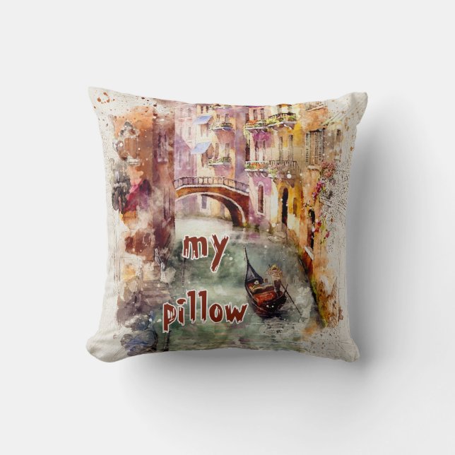 Cojín Decorativo Acuarela Monogramada Texturada Pillow (Anverso)