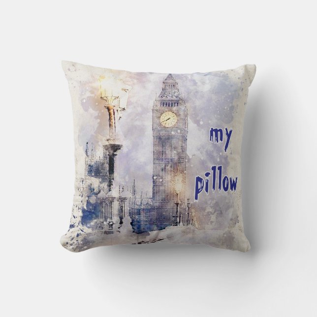 Cojín Decorativo Acuarela Monogramada Texturada Pillow (Anverso)