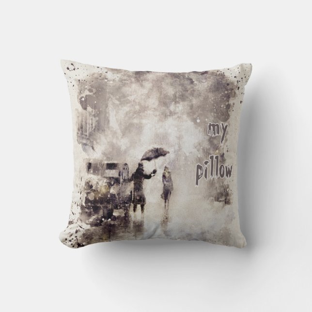 Cojín Decorativo Acuarela Monogramada Texturada Pillow (Anverso)