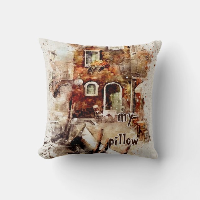 Cojín Decorativo Acuarela Monogramada Texturada Pillow (Anverso)