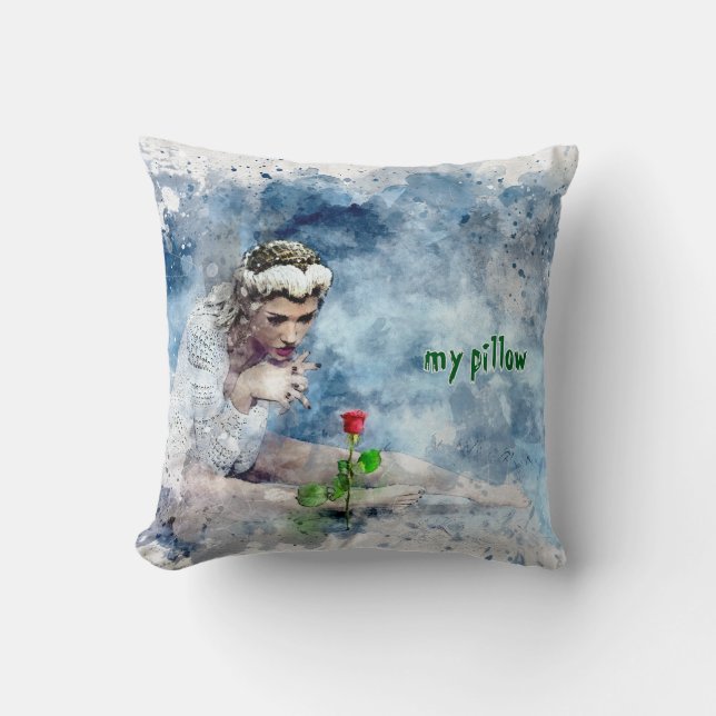 Cojín Decorativo Acuarela Monogramada Texturada Pillow (Anverso)