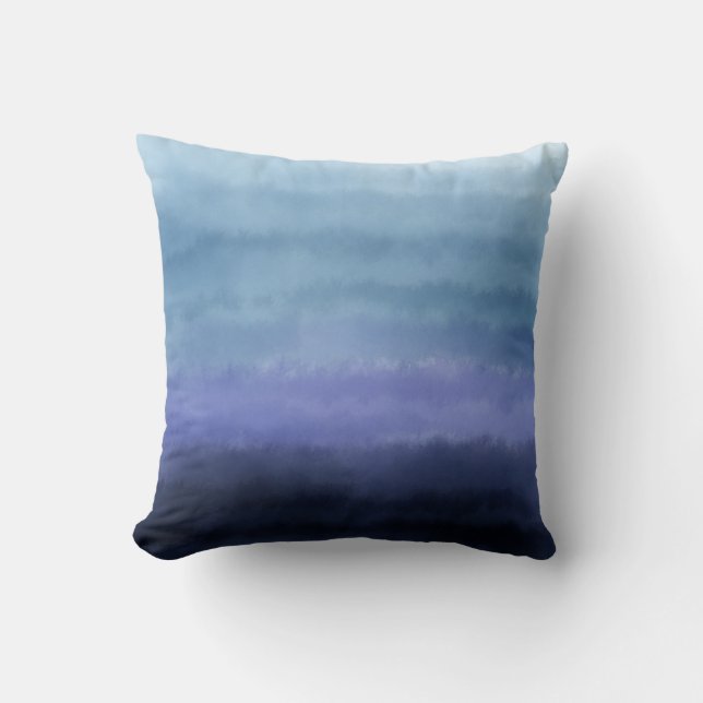 Cojín Decorativo Acuarela morada azul moderna (Anverso)