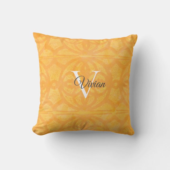Cojín Decorativo acuarela naranja (Anverso)