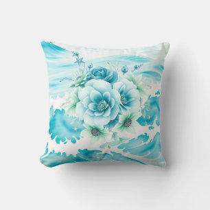 Cojín Decorativo Acuarela oceánica con fondo marino