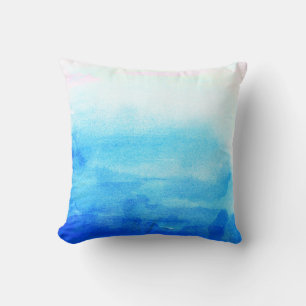 Cojín Decorativo Acuarela Ombre Azul