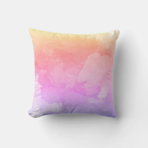 Cojín Decorativo Acuarela Pastel Morado Amarillo