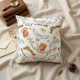 Cojín Decorativo Acuarela Patrón de Hedwig GRYFFINDOR™