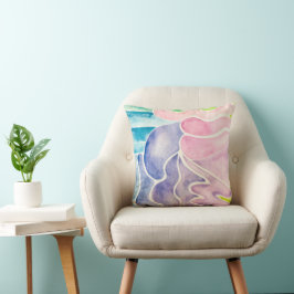 Cojín Decorativo Acuarela/ Patrón/ Luz/ Pastel/ Decoración De Dormi