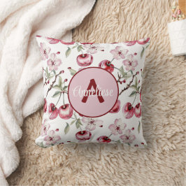 Cojín Decorativo Acuarela personalizada de cerezo en flor