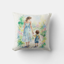 Acuarela personalizada de madre e hijo