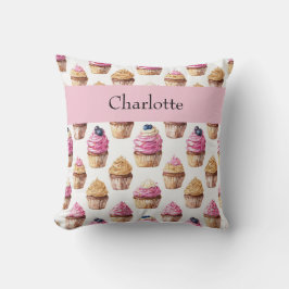 Cojín Decorativo Acuarela personalizada de pasteles para Chicas