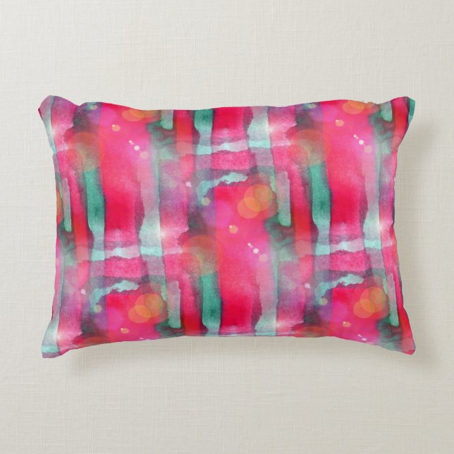 Cojín Decorativo Acuarela pintada extracto del resplandor de Sun (Anverso)