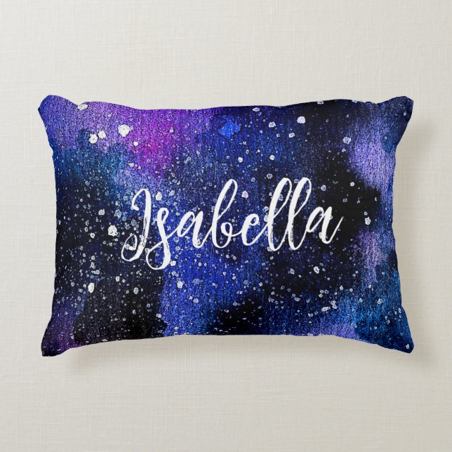 Cojín Decorativo Acuarela Purple Universo (Anverso)