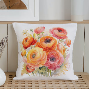 Cojín Decorativo Acuarela Rapsodia de Ranúnculos