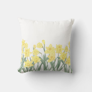 Cojín Decorativo Acuarela Reversible Daffodil Ditzy Floral Tira