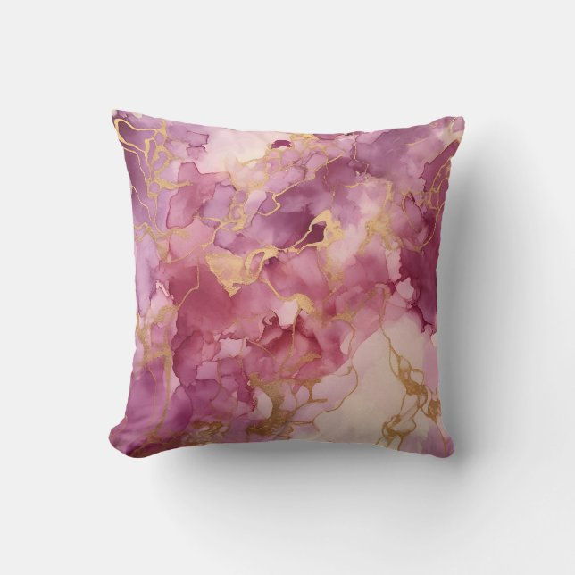 Cojín Decorativo acuarela rosa (Anverso)