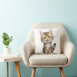 Cojín Decorativo Acuarela Tabby Kitten