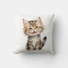 Cojín Decorativo Acuarela Tabby Kitten
