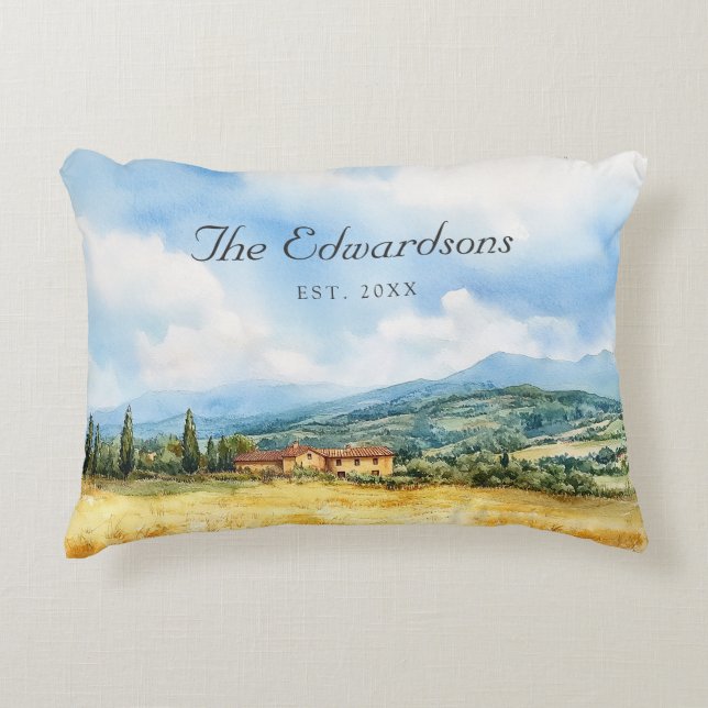Cojín Decorativo Acuarela Toscana (Anverso)