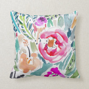 Cojín Decorativo Acuarela tropical floral