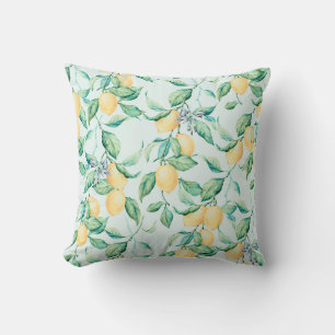 Cojín Decorativo Acuarela verde limón: Romance sin foco