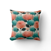 Acuarela Vintage Floral Rosa y Verde