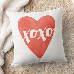 Cojín Decorativo Acuarela XOXO Valentlow - Rojo