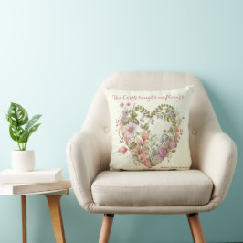 Cojín Decorativo Acuarelas de flores silvestres y botánicas en un c