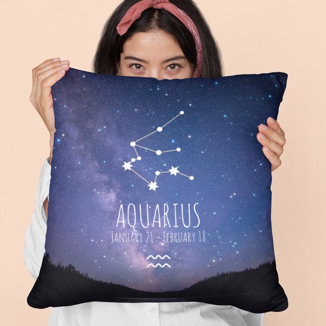 Cojín Decorativo Acuario | Constelación zodiaca personalizada (Subido por el creador)