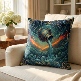 Cojín Decorativo Acuario Zodíaco Celeste